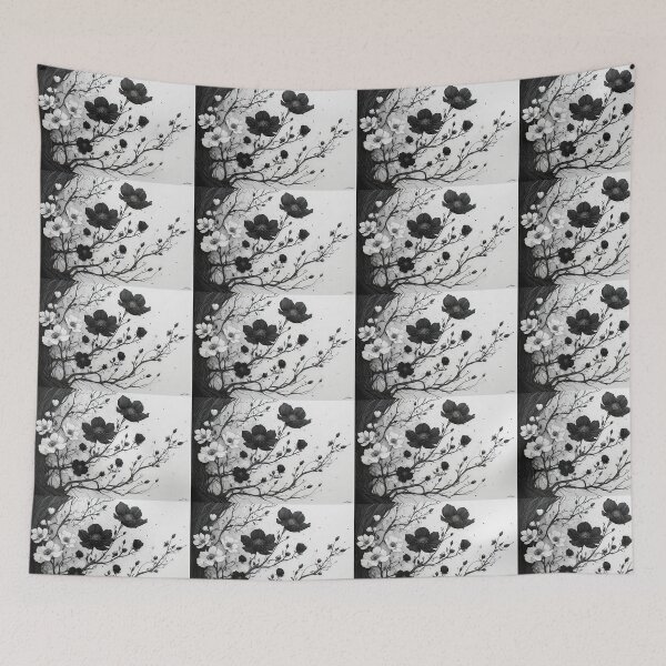 Item preview, Flowers black,white designed and sold by Kari's shop.
