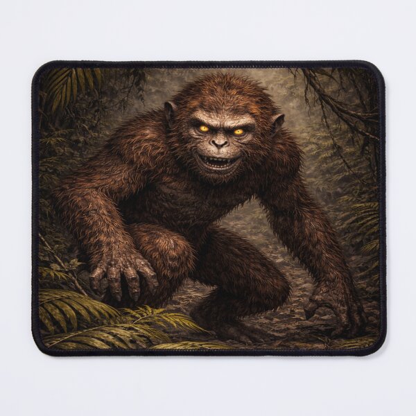 Item preview, Agogwe Cryptid Small Ape Forest Creature Artwork designed and sold by The Dark Files.
