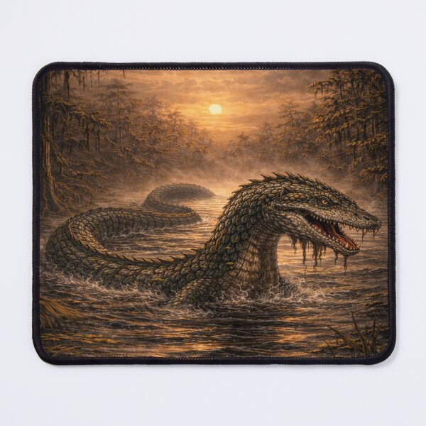 Item preview, Altamaha-ha Cryptid River Sea Monster Artwork designed and sold by The Dark Files.