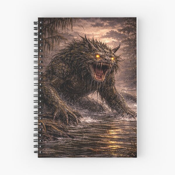 Item preview, Bunyip Cryptid Swamp Monster Australian Water Creature Artwork designed and sold by The Dark Files.