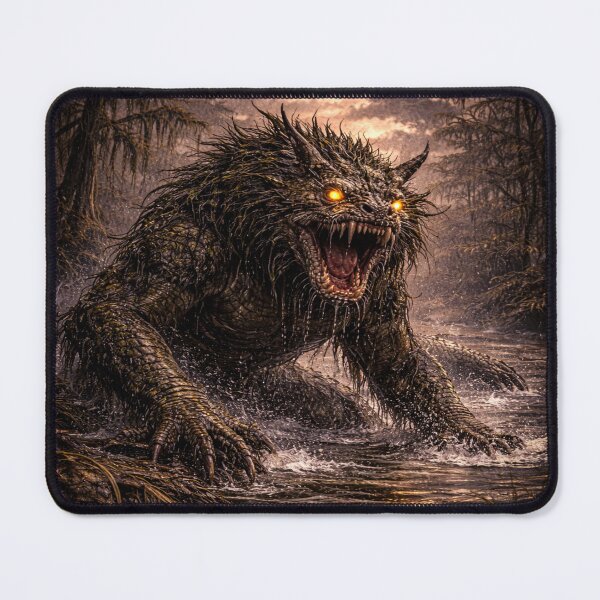 Item preview, Bunyip Cryptid Swamp Monster Australian Water Creature Artwork designed and sold by The Dark Files.