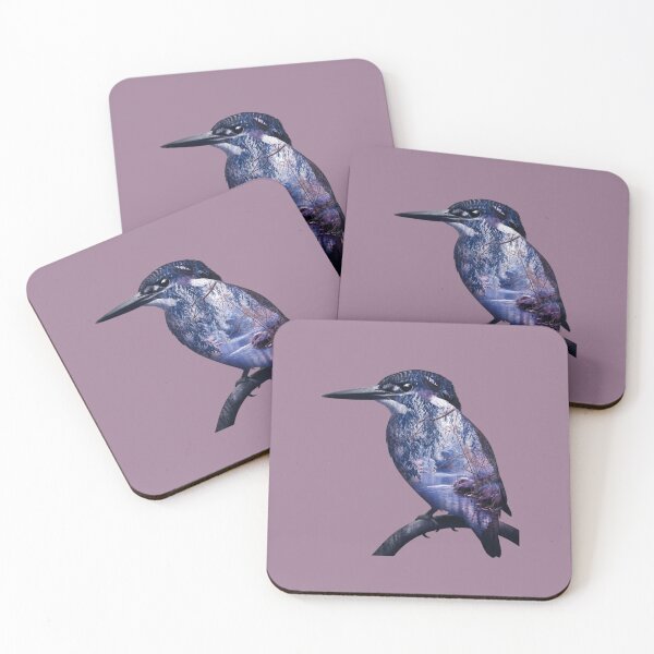 Item preview, Kingfisher Bird River Landscape Silhouette Double Exposure  designed and sold by BirdsnStuff.