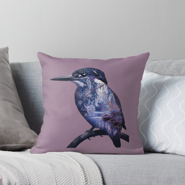 Item preview, Kingfisher Bird River Landscape Silhouette Double Exposure  designed and sold by BirdsnStuff.