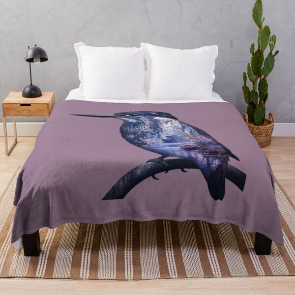 Item preview, Kingfisher Bird River Landscape Silhouette Double Exposure  designed and sold by BirdsnStuff.