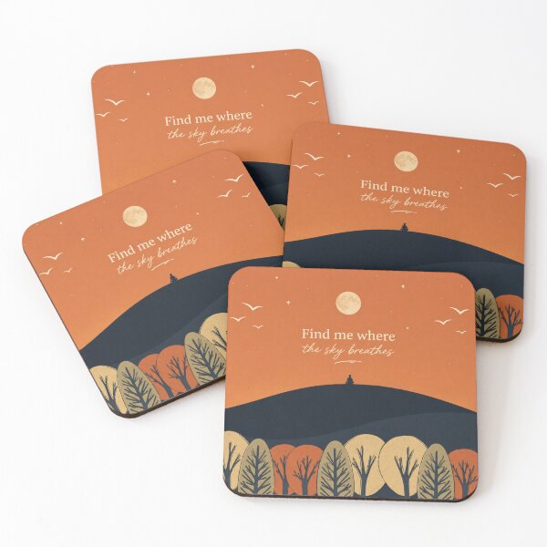 Item preview, Find Me Where the Sky Breathes Aesthetic Landscape Sticker | Calm Nature Quote Art | Minimal Sunset Design designed and sold by NA-art725.