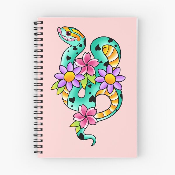 Item preview, Teal Colorful Snake Tattoo designed and sold by Tattoosbyem.