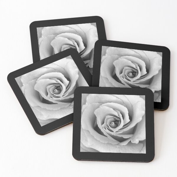 Item preview, Black & White Rose | Minimalist Floral Photography - black background  designed and sold by PeridotGypsy.