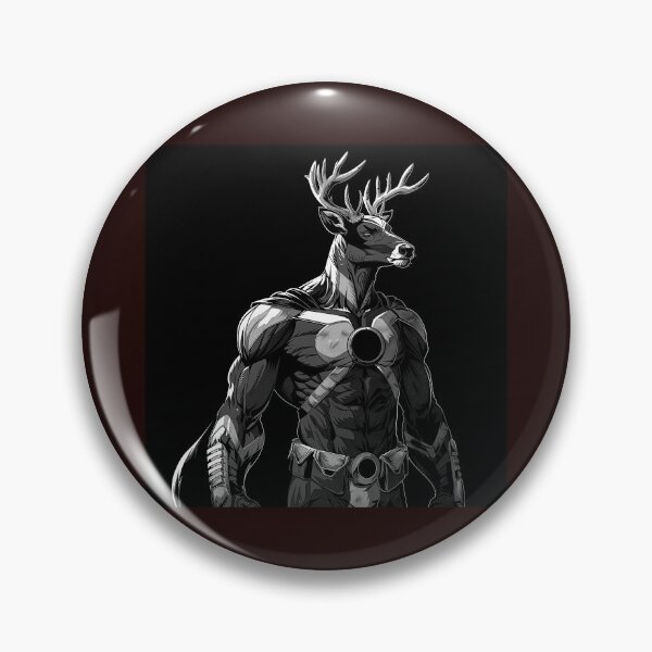 Item preview, Muscular Stag Warrior Black and White Fantasy Art designed and sold by inkoutninja.