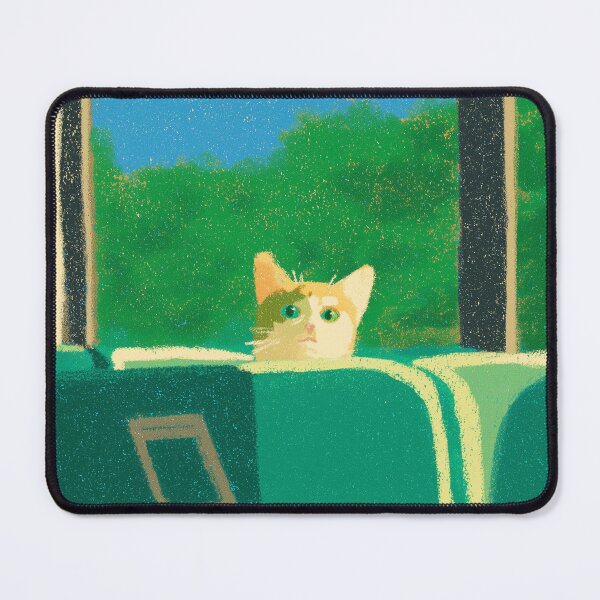 Item preview, Cute Cat in Bus Looking Between Seats Funny Kawaii Travel Design designed and sold by Meow-Attitude.