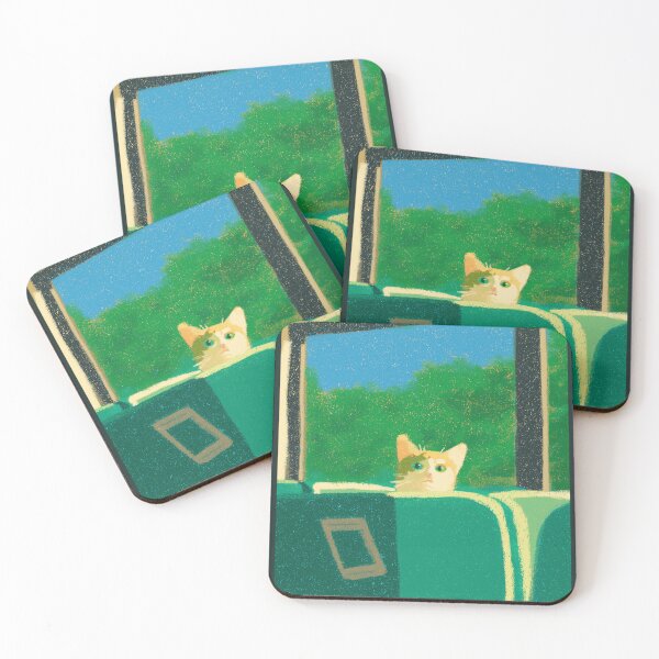 Item preview, Cute Cat in Bus Looking Between Seats Funny Kawaii Travel Design designed and sold by Meow-Attitude.