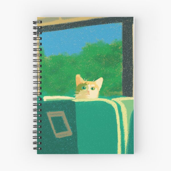 Item preview, Cute Cat in Bus Looking Between Seats Funny Kawaii Travel Design designed and sold by Meow-Attitude.