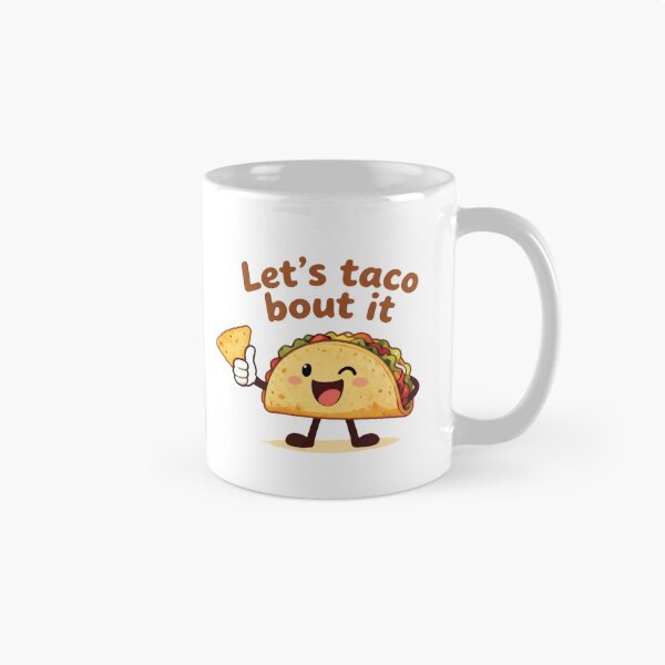 Item preview, Let’s Taco Bout It Cute Taco Mug – Funny Foodie Coffee Cup Gift for Taco Lovers designed and sold by Maulanarts Studio.