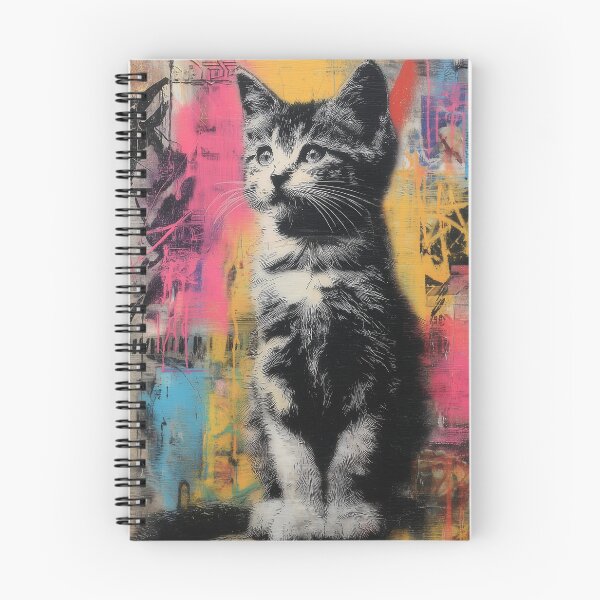 Item preview, Colorful Cat Mural Art Cute Kawaii Artistic Design designed and sold by Meow-Attitude.