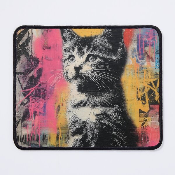 Item preview, Colorful Cat Mural Art Cute Kawaii Artistic Design designed and sold by Meow-Attitude.
