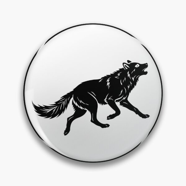 Item preview, Black Wolf Silhouette Howling in Circular Frame designed and sold by Omar-2D.