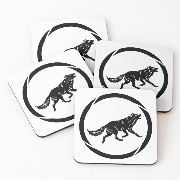 Item preview, Black Wolf Silhouette Howling in Circular Frame designed and sold by Omar-2D.