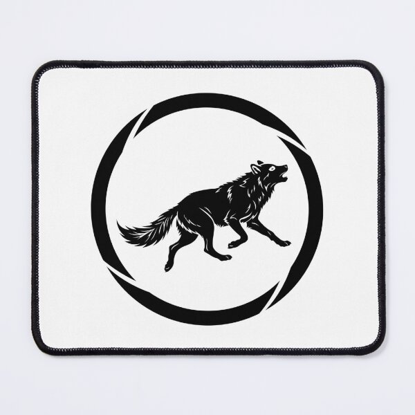 Item preview, Black Wolf Silhouette Howling in Circular Frame designed and sold by Omar-2D.