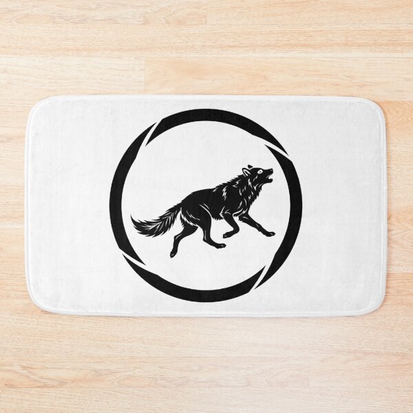 Item preview, Black Wolf Silhouette Howling in Circular Frame designed and sold by Omar-2D.