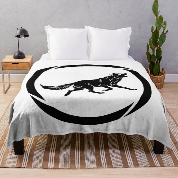 Item preview, Black Wolf Silhouette Howling in Circular Frame designed and sold by Omar-2D.