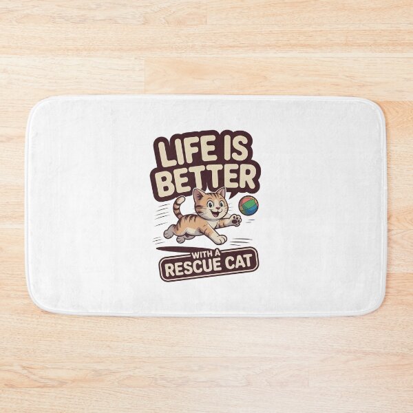 Item preview, Life Is Better With My Rescue Cat Cute Cat Lover Gift Rescue Pet Shirt designed and sold by Cool-cat-art.