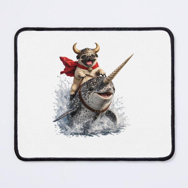 Item preview, Viking Pug Riding a Narwhal designed and sold by Aaron Bastian.