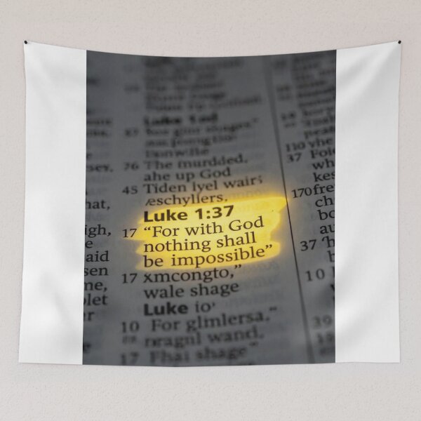 Item preview, Luke 1:37 Bible Verse Christian Inspirational Scripture Art designed and sold by Jesus-istheway.