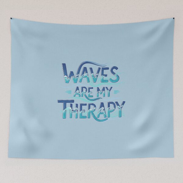 Item preview, Waves Are My Therapy – Calm Coastal Typography Design designed and sold by Sea Gem.