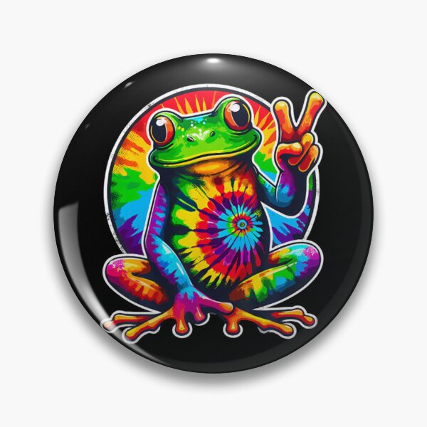 Item preview, Tie Dye Frog Animal Peace Sign Hippie designed and sold by benonarts.