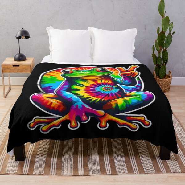 Item preview, Tie Dye Frog Animal Peace Sign Hippie designed and sold by benonarts.