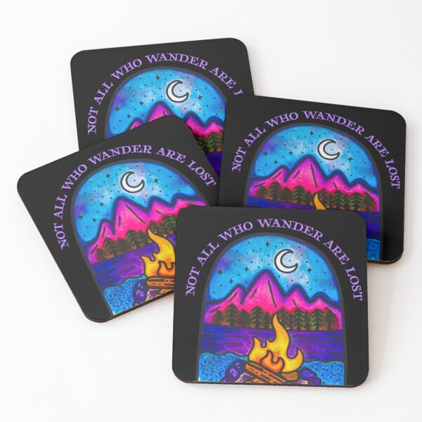 Item preview, Not All who wander are Lost - Pink Mountains and Wild Galaxies designed and sold by MyBottomShelf.