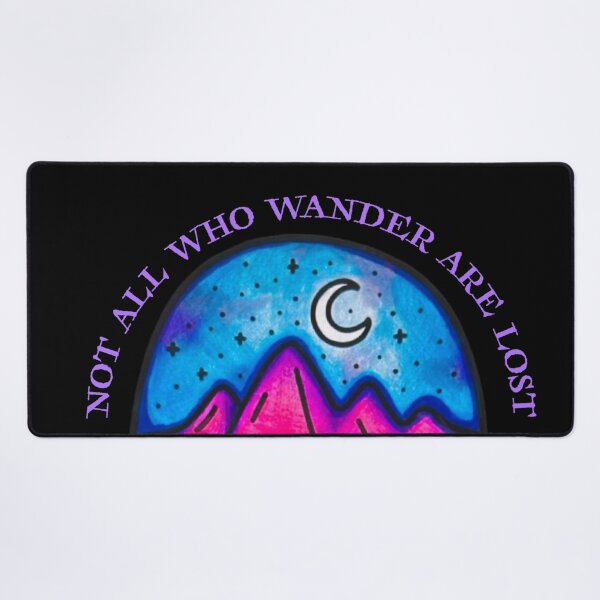 Item preview, Not All who wander are Lost - Pink Mountains and Wild Galaxies designed and sold by MyBottomShelf.