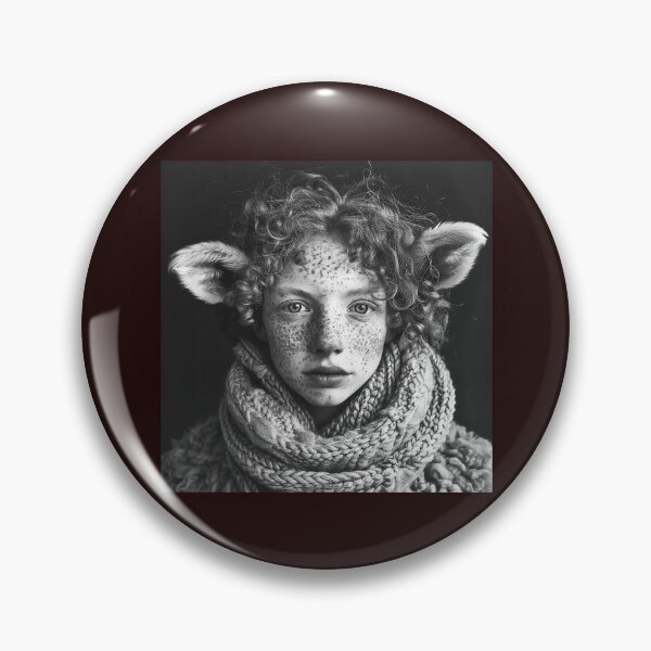 Item preview, Deer Girl Portrait Black and White Fantasy Art designed and sold by inkoutninja.