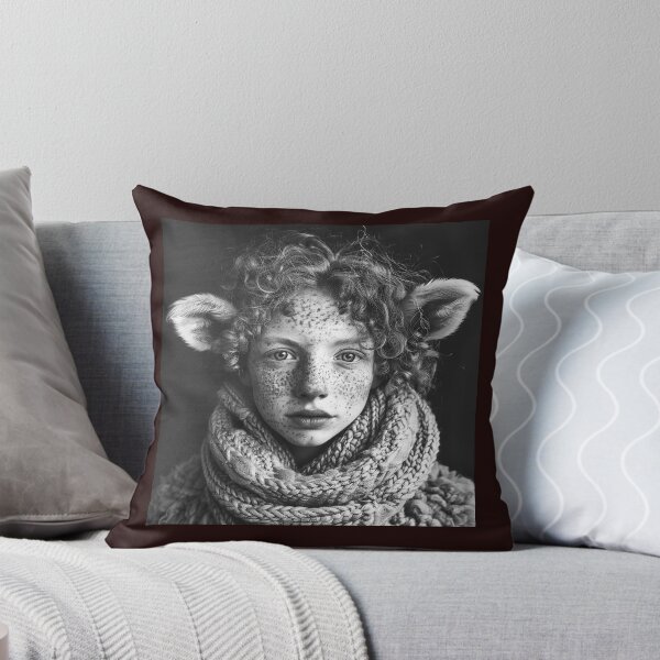 Item preview, Deer Girl Portrait Black and White Fantasy Art designed and sold by inkoutninja.
