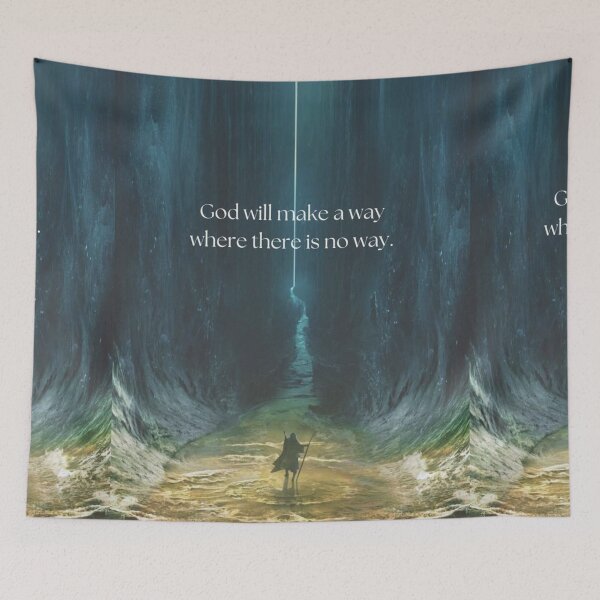 Item preview, God Will Make a Way Christian Inspirational Ocean Faith Art designed and sold by Jesus-istheway.