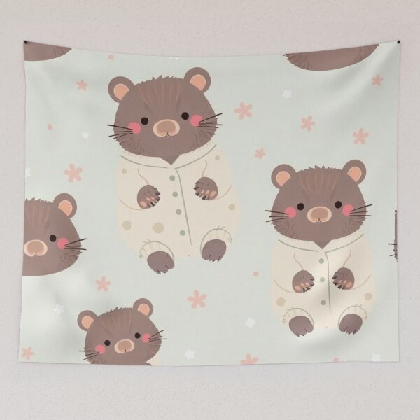 Item preview, Cute Wombats in Pyjamas with Stars designed and sold by pUNKnown.