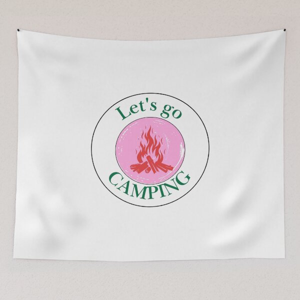 Item preview, Retro Pink Sun Camping - Modern Adventure & Bonfire Art  designed and sold by Atlasoloji.
