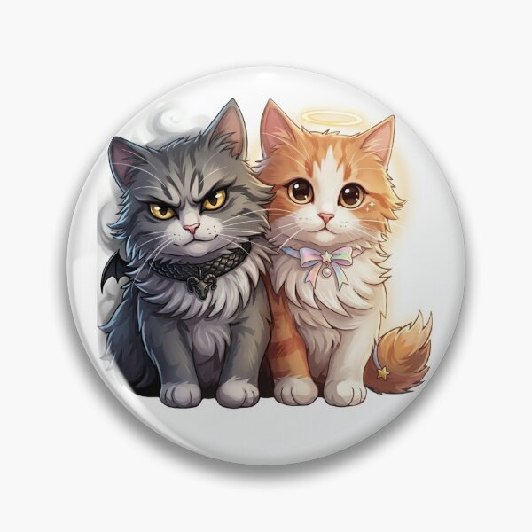 Item preview, The Guardian and the Grump: Angelic & Infernal Feline Duo designed and sold by Stickivo.