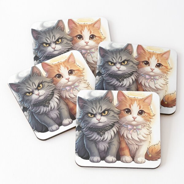 Item preview, The Guardian and the Grump: Angelic & Infernal Feline Duo designed and sold by Stickivo.