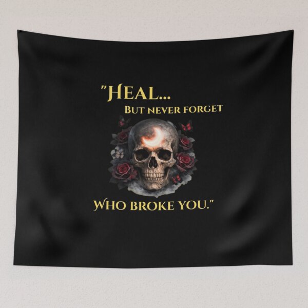 Item preview, Dark Healing Skull Aesthetic – Heal But Never Forget Quote Gothic Design designed and sold by CutePearlStudio.