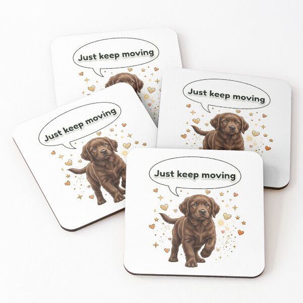Item preview, Brown Motivational Dog – Keep Moving Sticker designed and sold by wildbest.