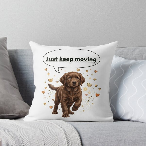 Item preview, Brown Motivational Dog – Keep Moving Sticker designed and sold by wildbest.