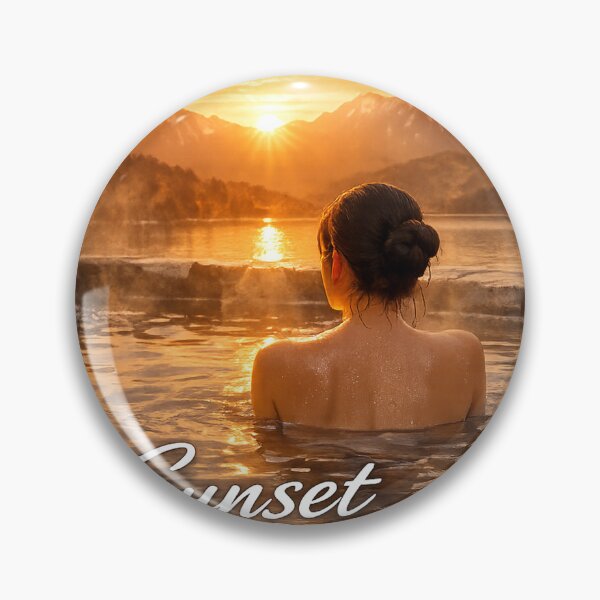 Item preview, A woman bathing in a hot spring at sunset designed and sold by HD3284.