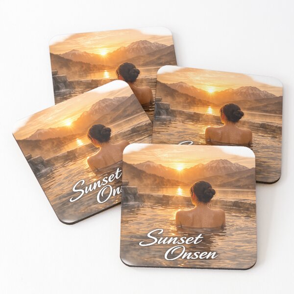 Item preview, A woman bathing in a hot spring at sunset designed and sold by HD3284.