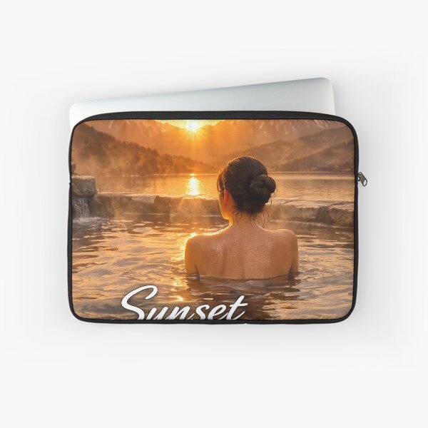 Item preview, A woman bathing in a hot spring at sunset designed and sold by HD3284.