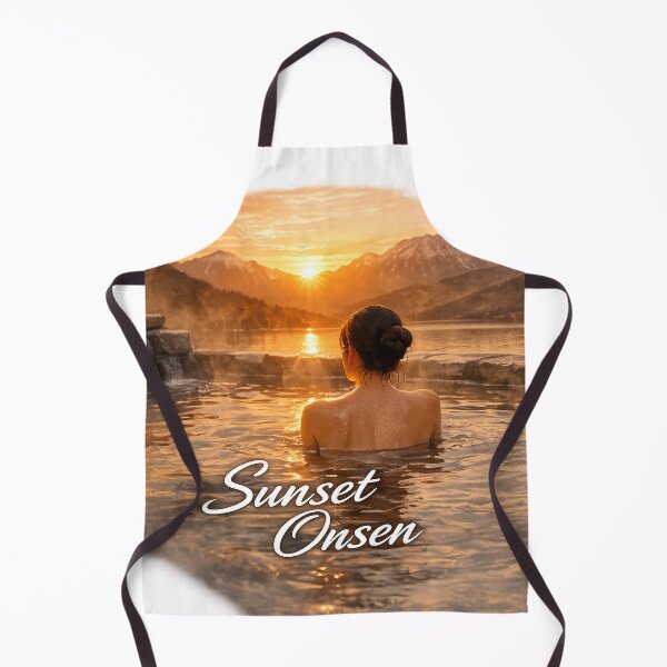 Item preview, A woman bathing in a hot spring at sunset designed and sold by HD3284.