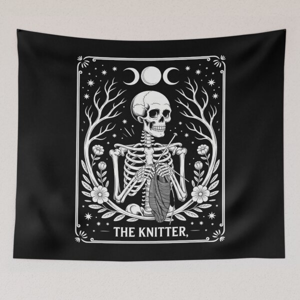 Item preview, Tarot Card Skeleton Knitting Knitter Funny designed and sold by InkwaveAppaDE.
