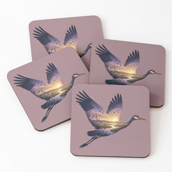 Item preview, Sandhill Crane Bird Wetland Landscape Double Exposure Silhouette  designed and sold by BirdsnStuff.