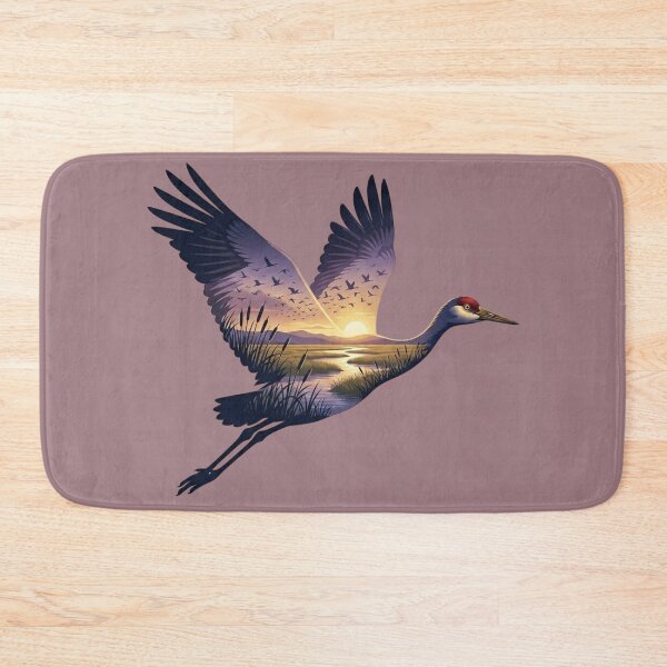 Item preview, Sandhill Crane Bird Wetland Landscape Double Exposure Silhouette  designed and sold by BirdsnStuff.