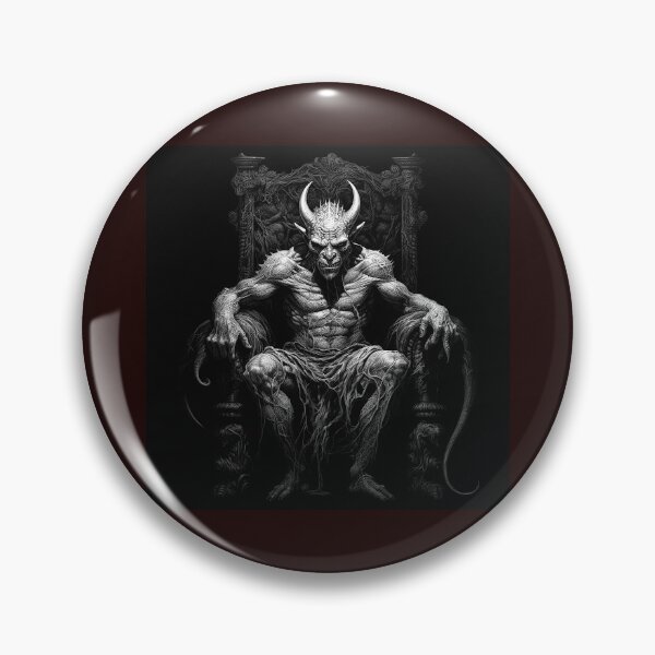 Item preview, Demon King on Throne Black and White Dark Fantasy Art designed and sold by inkoutninja.