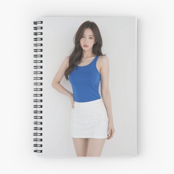 Item preview, Blue Tank Top & White Mini Skirt Fashion Poster – Fresh Studio Portrait designed and sold by SEIMEI2025.
